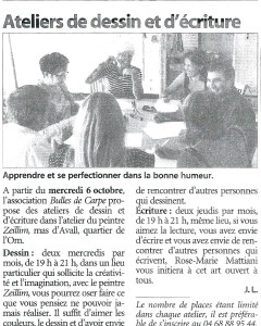 Article landement AE Bulles de Carpe